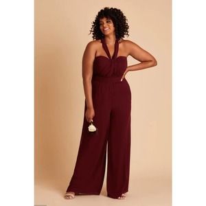 NWT Birdy Grey Gigu Cabernet Color Wide Leg Convertible Women Large Jumpsuit